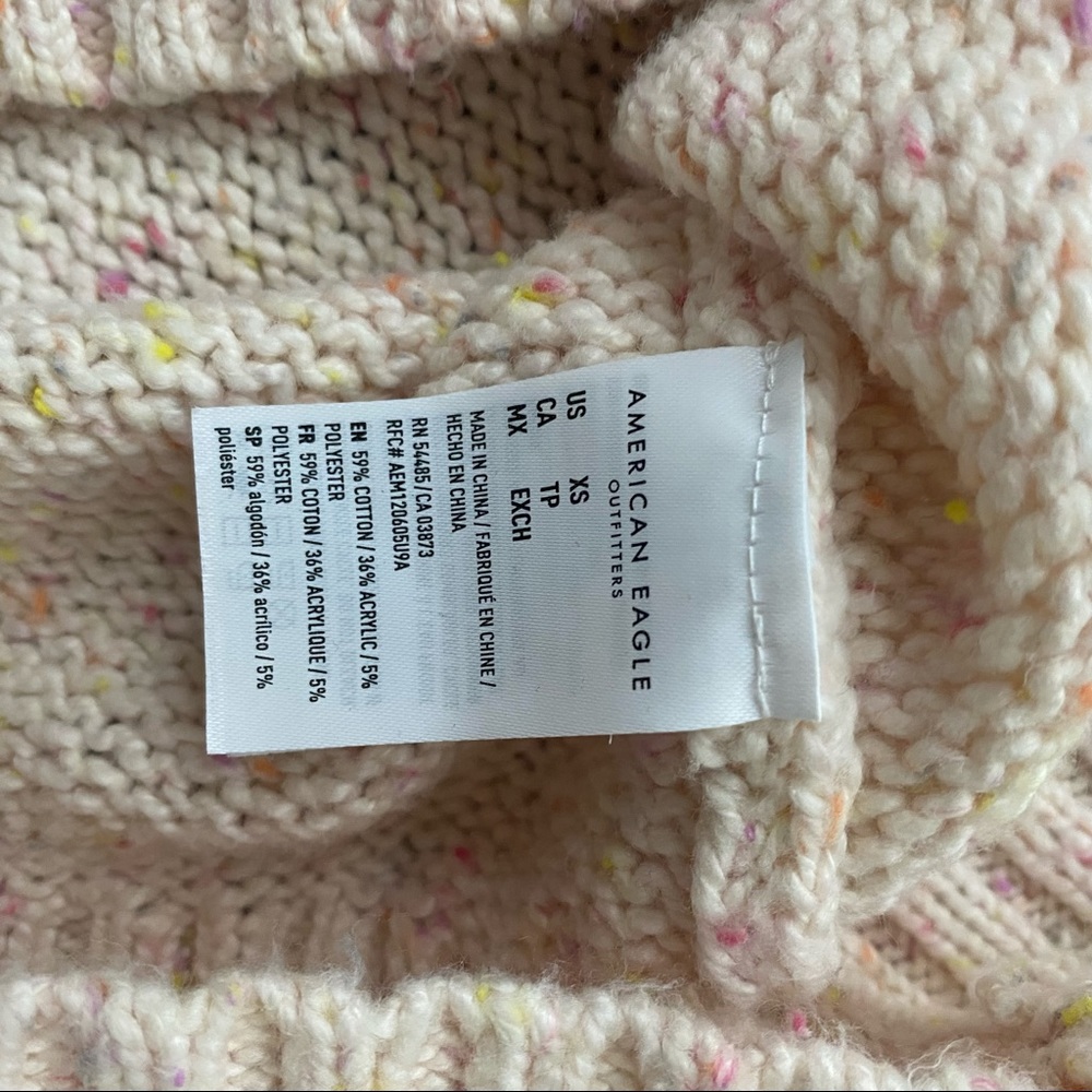 American Eagle Henley Knit Pink Cotton Sweater XS - Picture 8 of 8